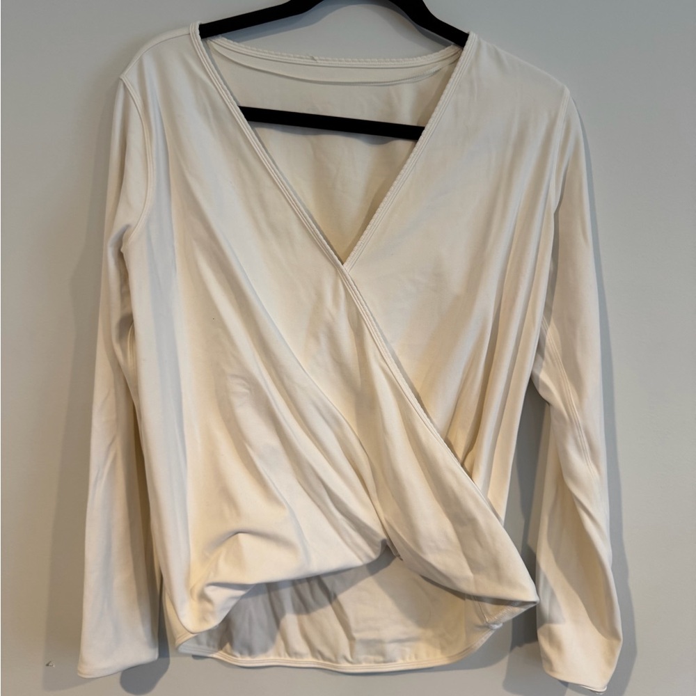 Lululemon Women’s White Wrap-Front Long Sleeve Top